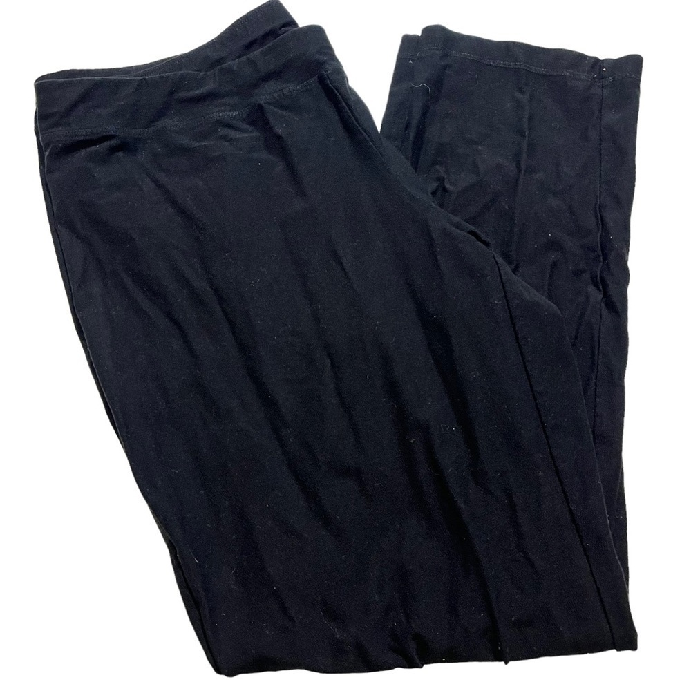 Eileen Fisher Black Elastic Waist Pull On Pants Size Large Viscose Loungewear.